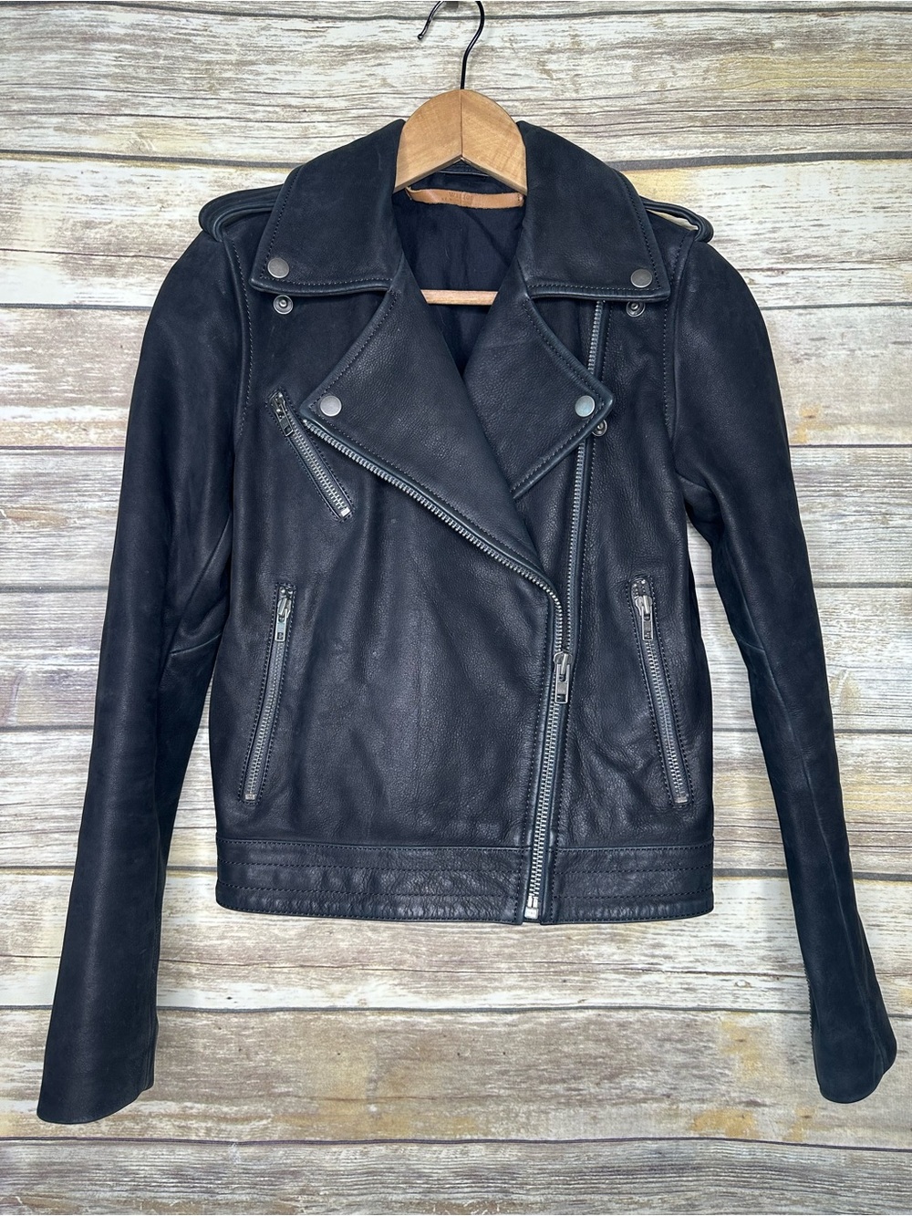 Dash moto leather jacket by Won Hundred size 36 size S/M